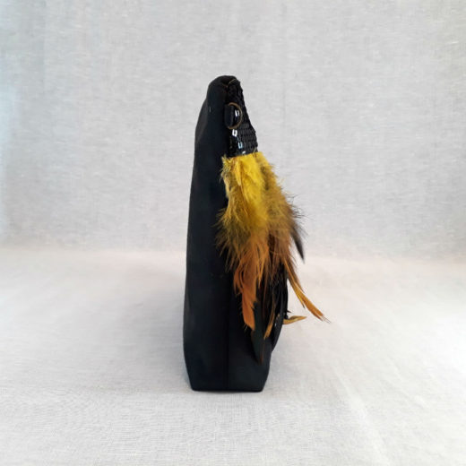 bolso bandolera plumas lateral negro