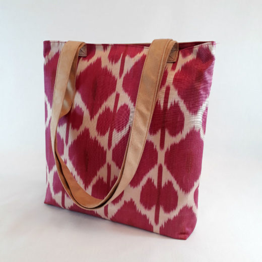 tote mujer fucsia beige ikat
