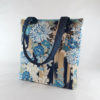 bolso tote mujer tela japonesa flores azul