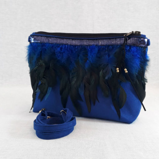 bandolera plumas royal blue